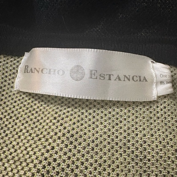 Rancho Estancia Knit Poncho, Cape. Soft Viscose Knit. Multicolor on Black. - Picture 5 of 12